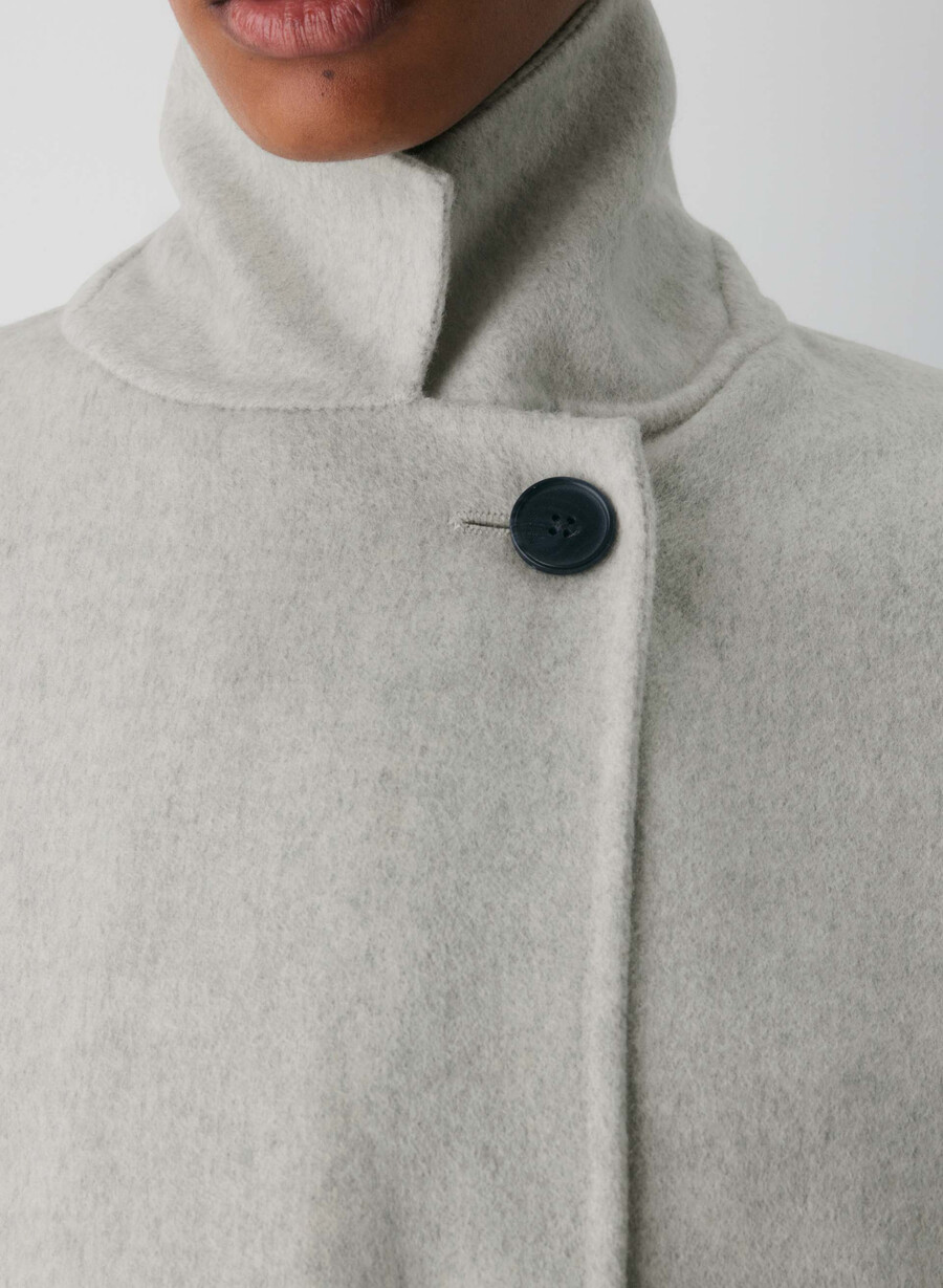 the slouch double-faced coat - luxe rewool heather light grey