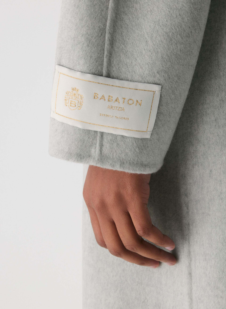 the slouch double-faced coat - luxe rewool heather light grey