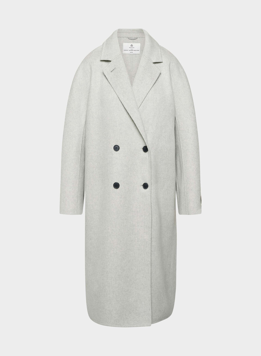 the slouch double-faced coat - luxe rewool heather light grey