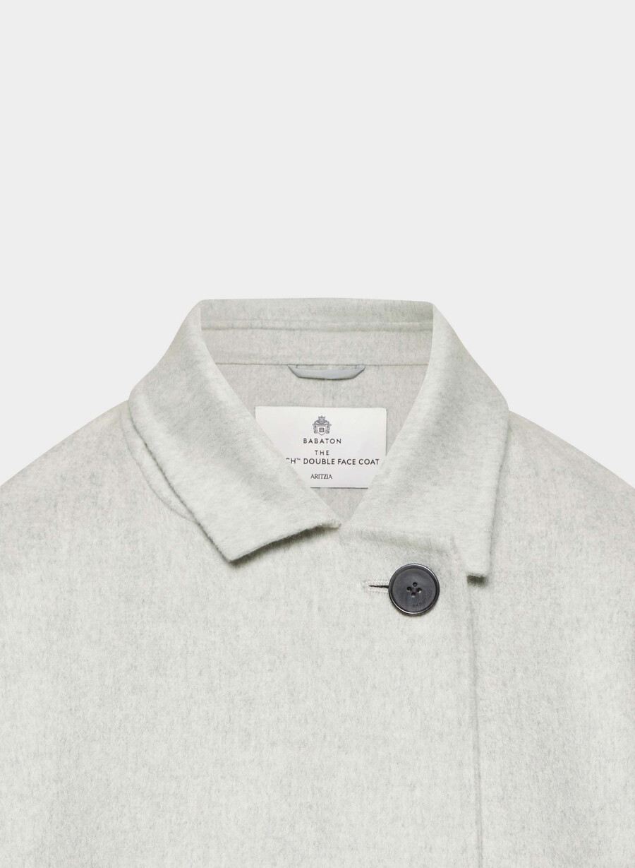 the slouch double-faced coat - luxe rewool heather light grey