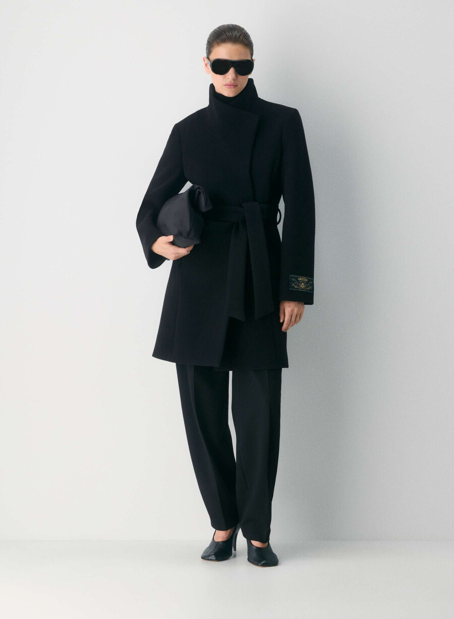 the connor coat - soft wool cashmere black