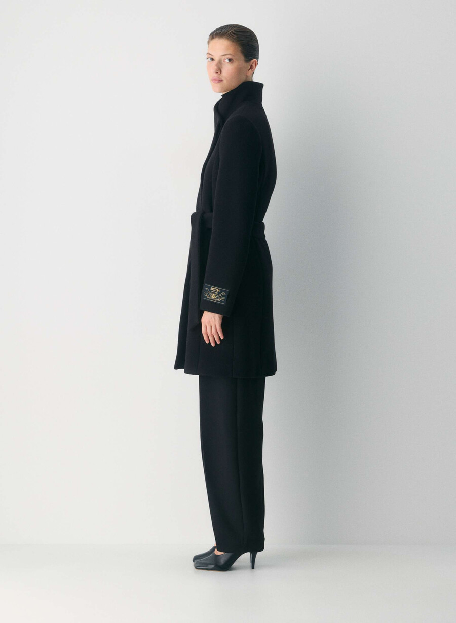 the connor coat - soft wool cashmere black