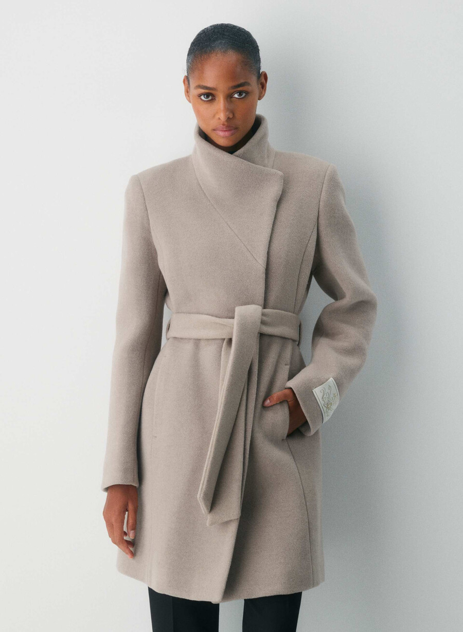 the connor coat - soft wool cashmere heather warm taupe