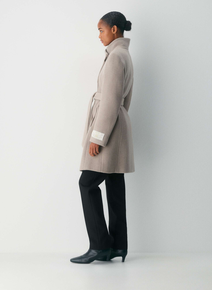 the connor coat - soft wool cashmere heather warm taupe