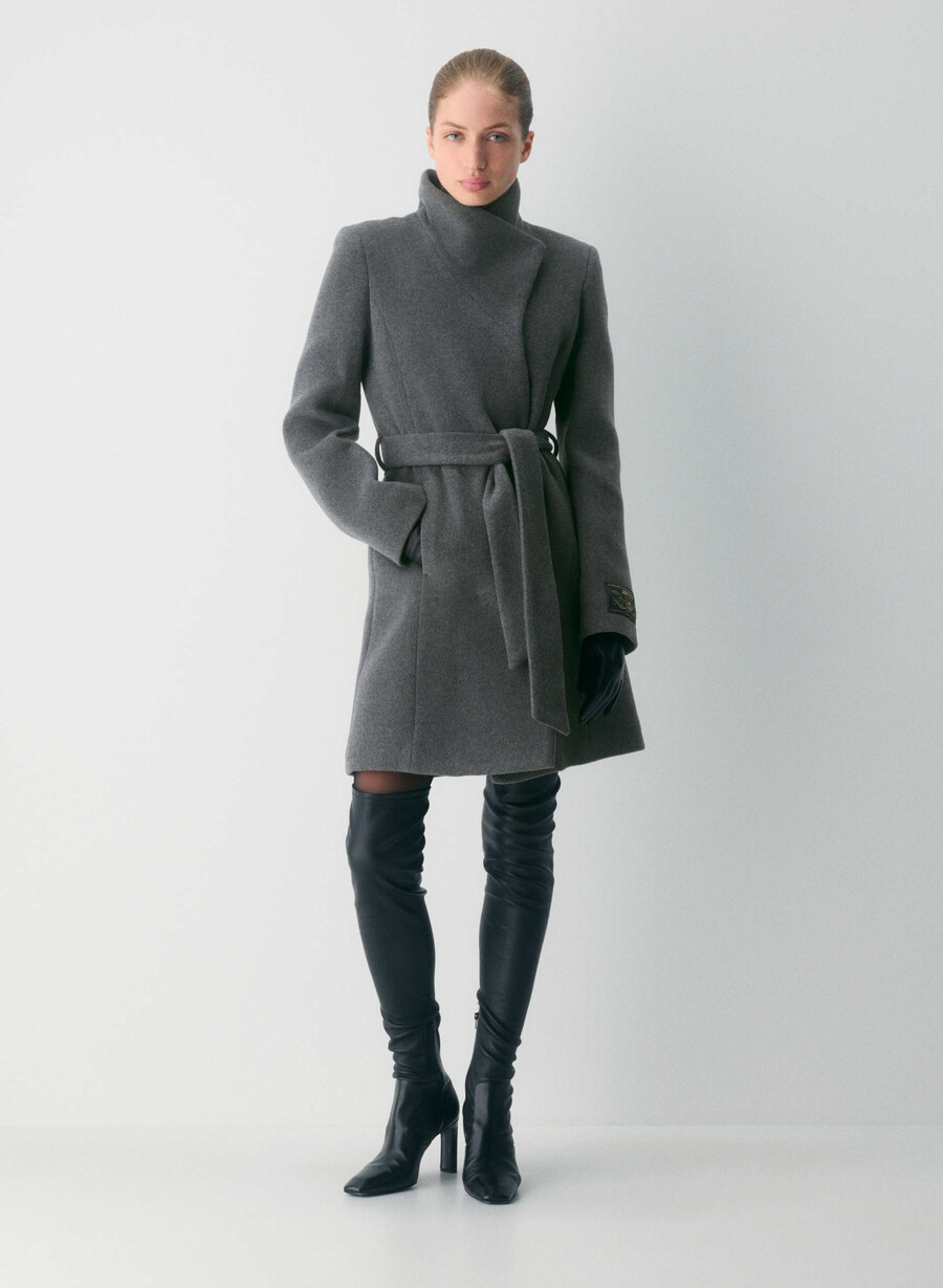the connor coat - soft wool cashmere heather charcoal