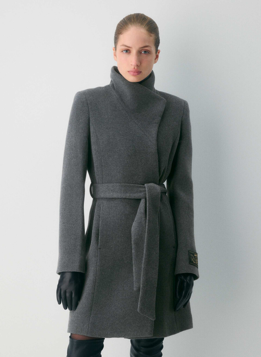 the connor coat - soft wool cashmere heather charcoal