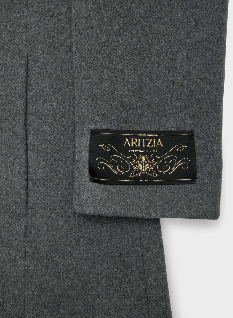 the connor coat - soft wool cashmere heather charcoal