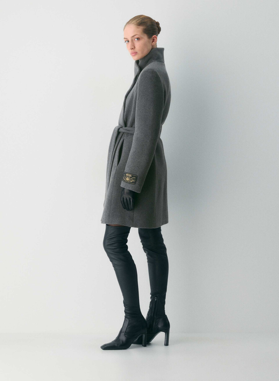 the connor coat - soft wool cashmere heather charcoal