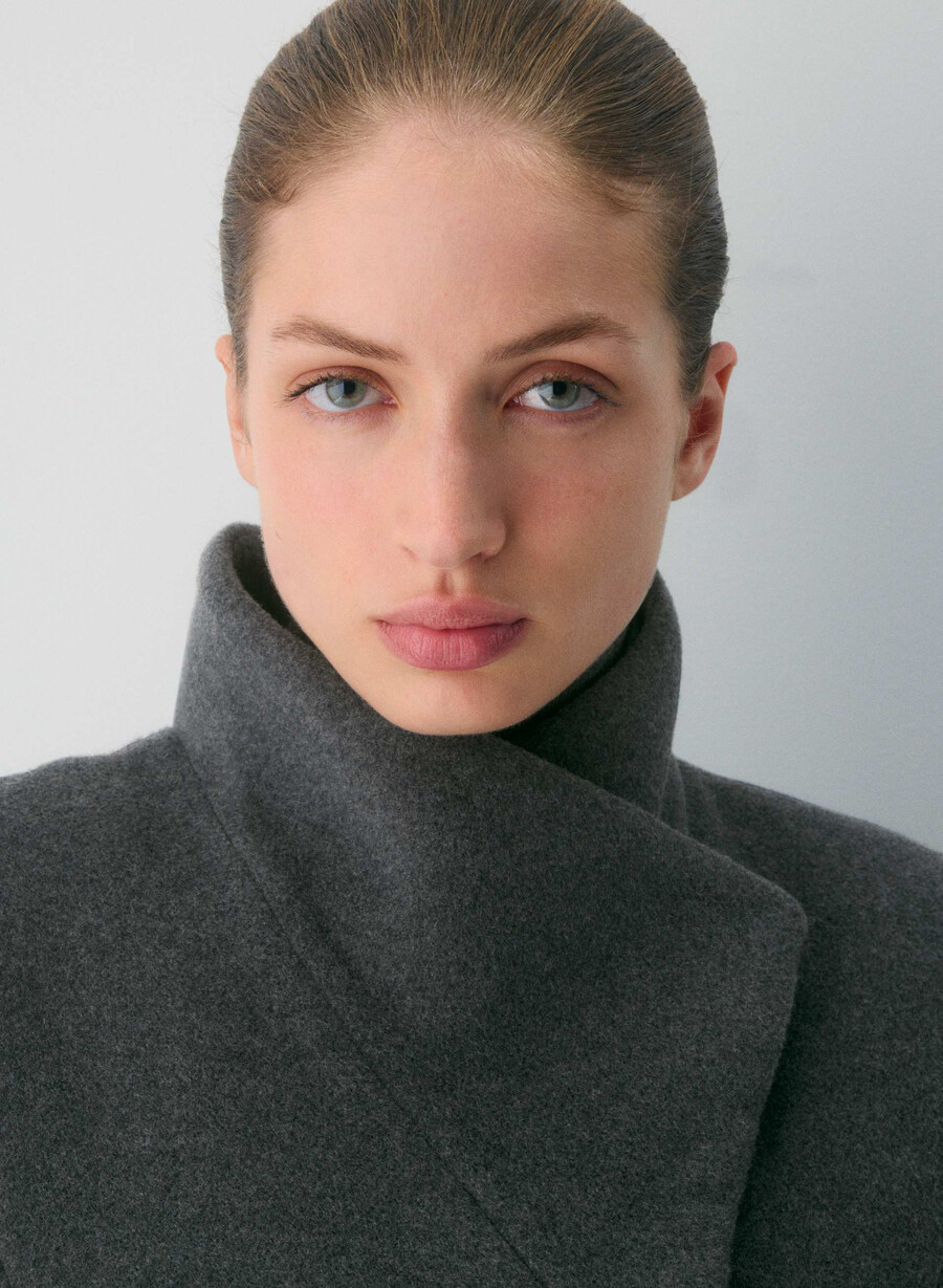 the connor coat - soft wool cashmere heather charcoal