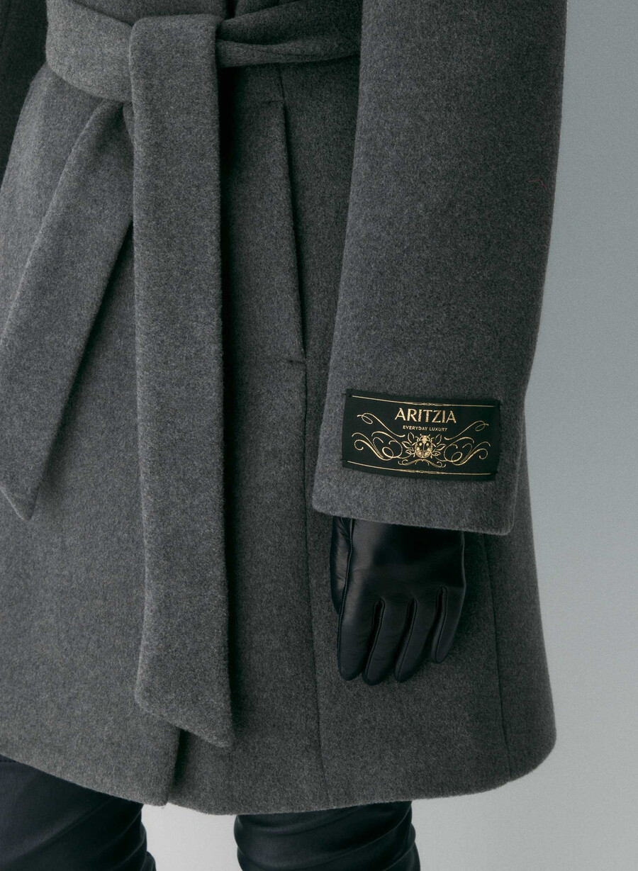 the connor coat - soft wool cashmere heather charcoal