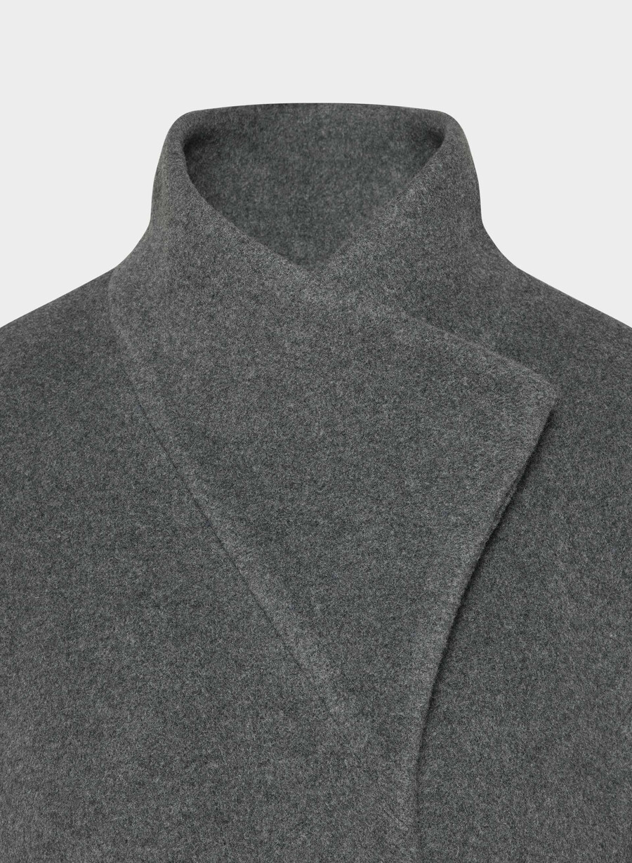 the connor coat - soft wool cashmere heather charcoal