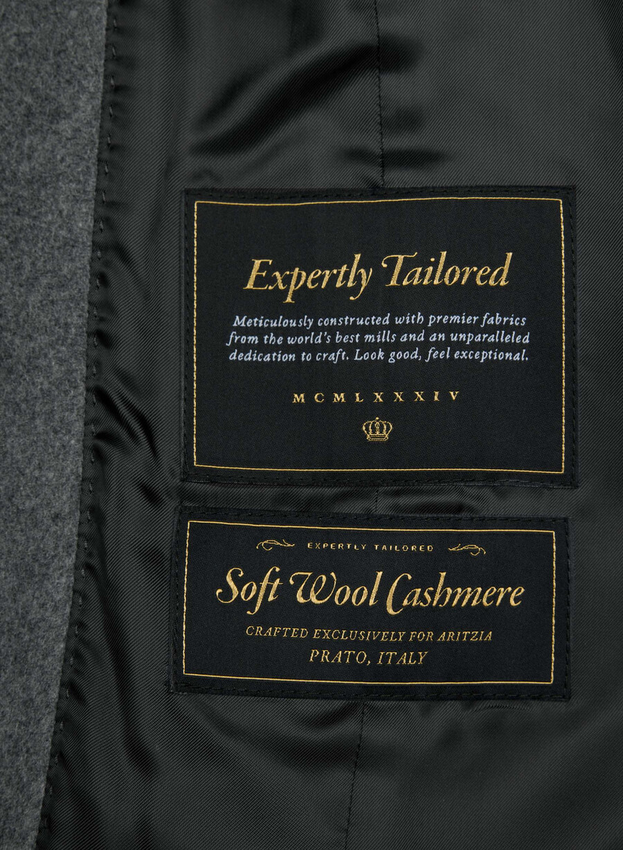 the connor coat - soft wool cashmere heather charcoal