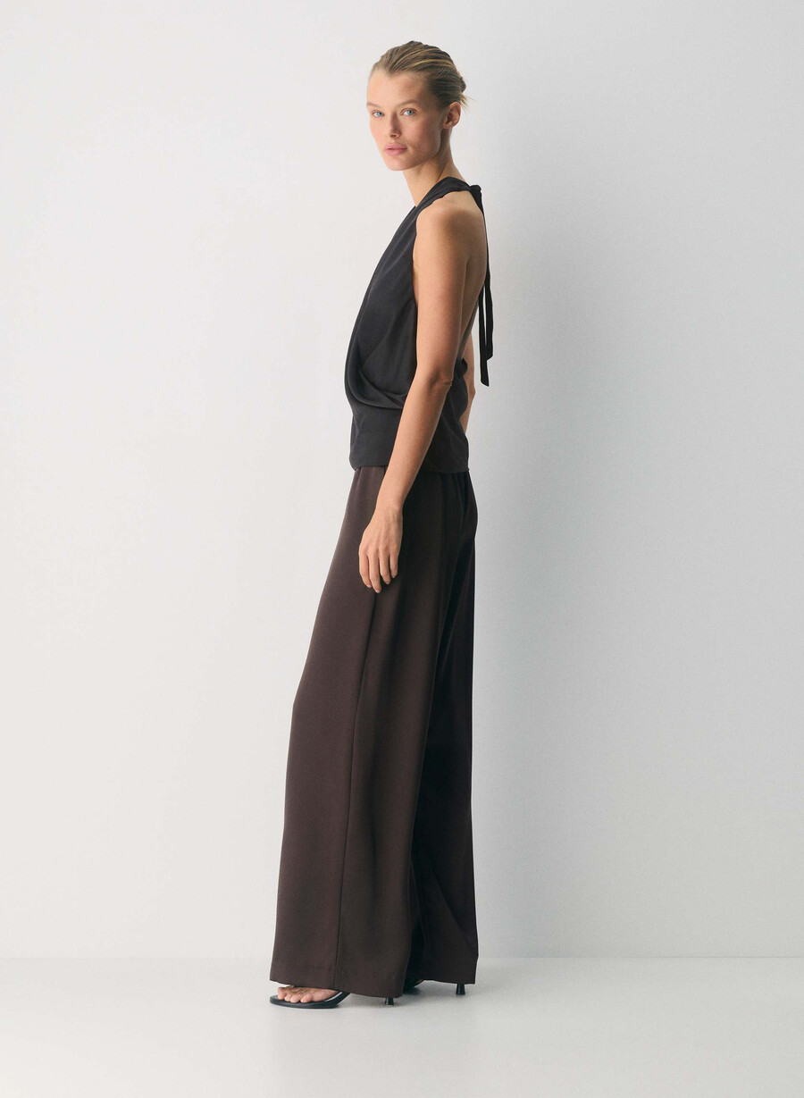 the lodge pant - satin rich mocha brown