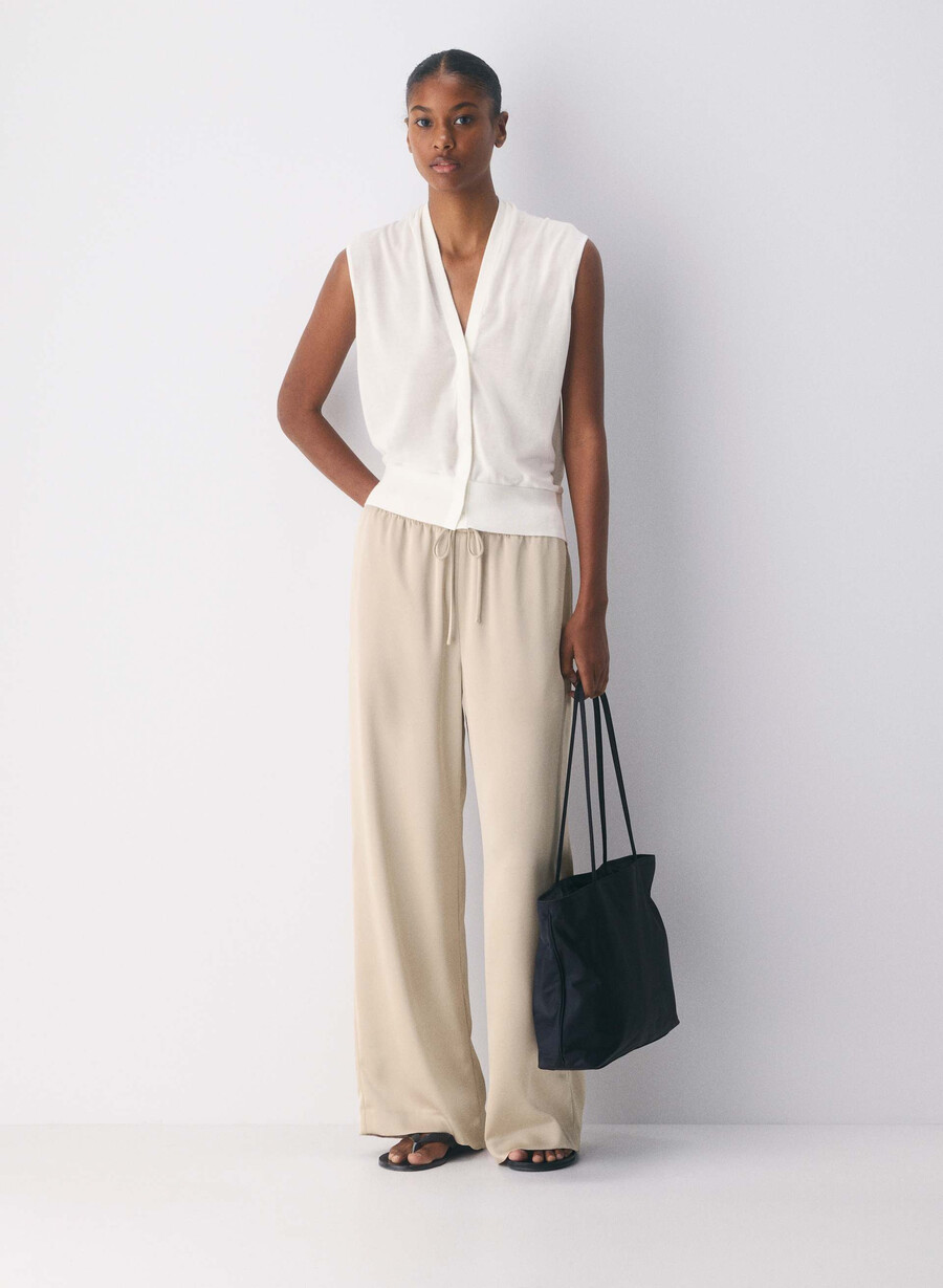 the lodge pant - satin marcona beige