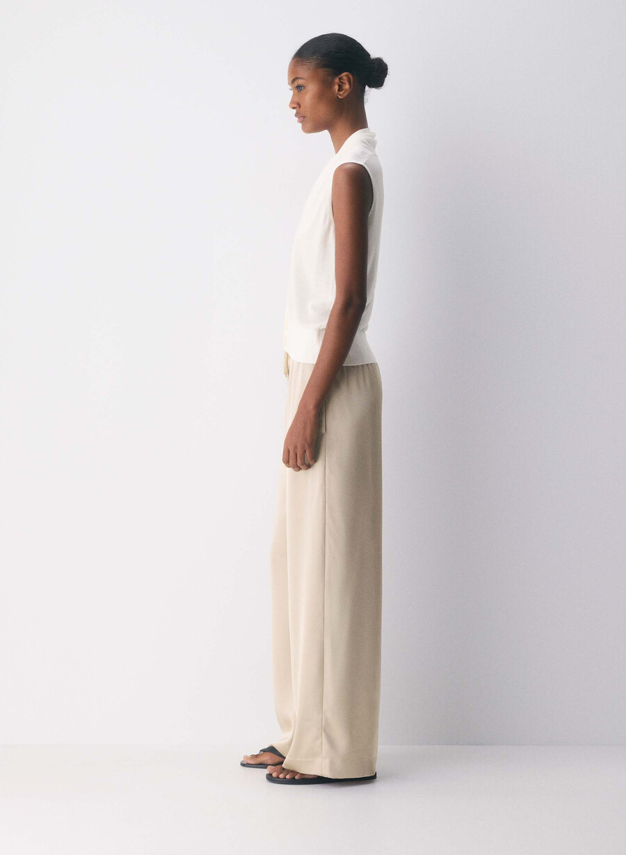 the lodge pant - satin marcona beige