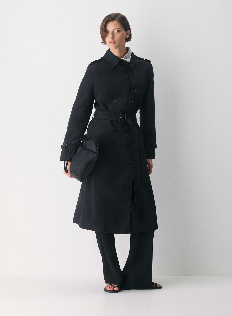 the finch trench coat - city twill black