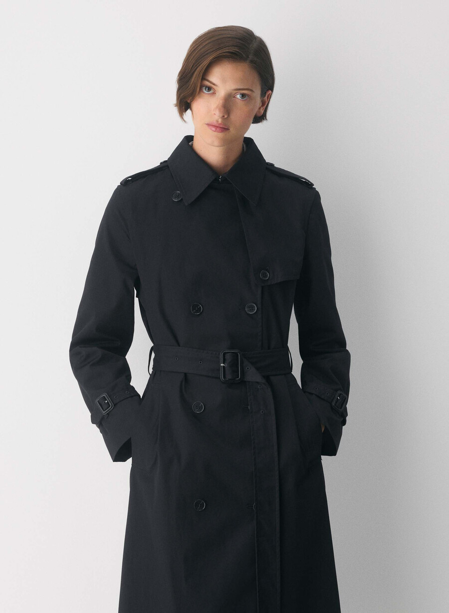 the finch trench coat - city twill black