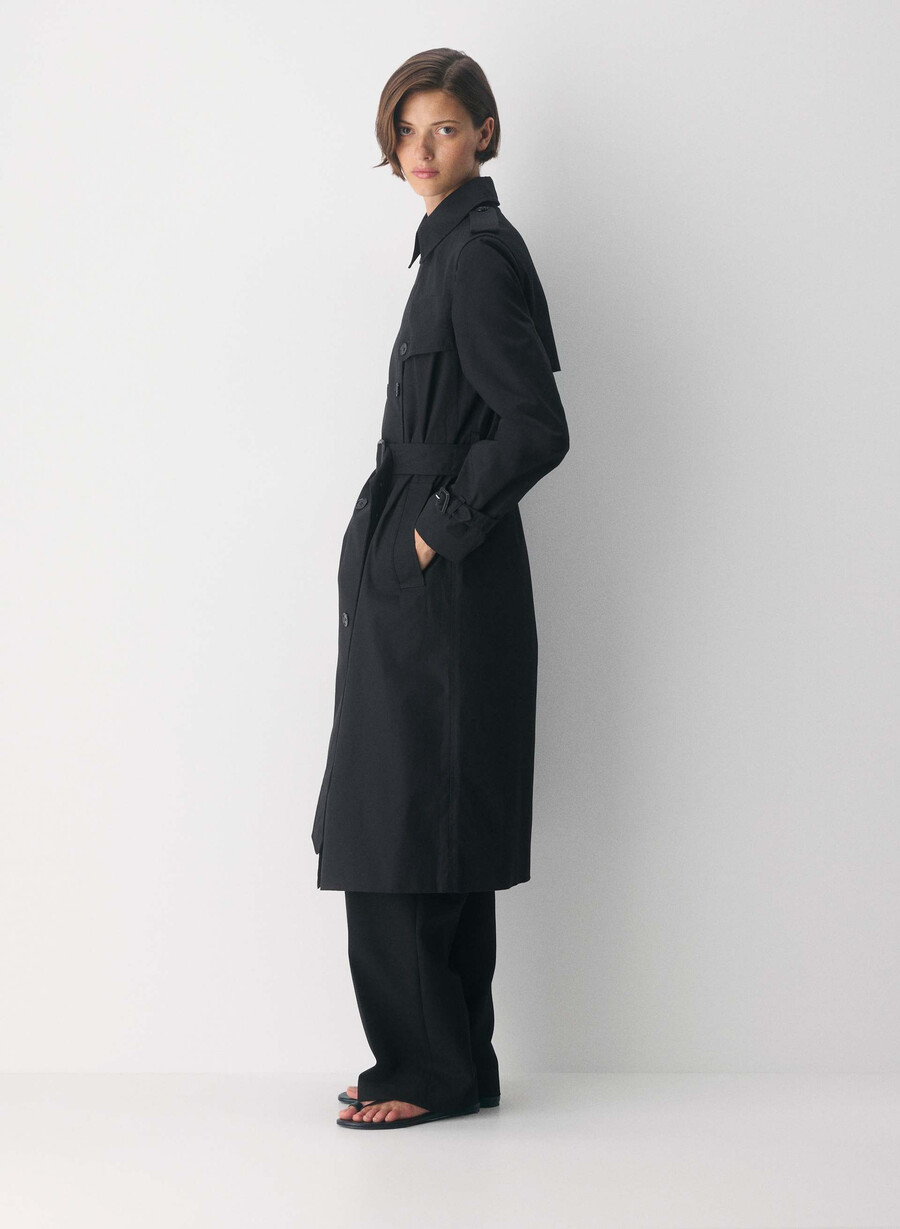 the finch trench coat - city twill black