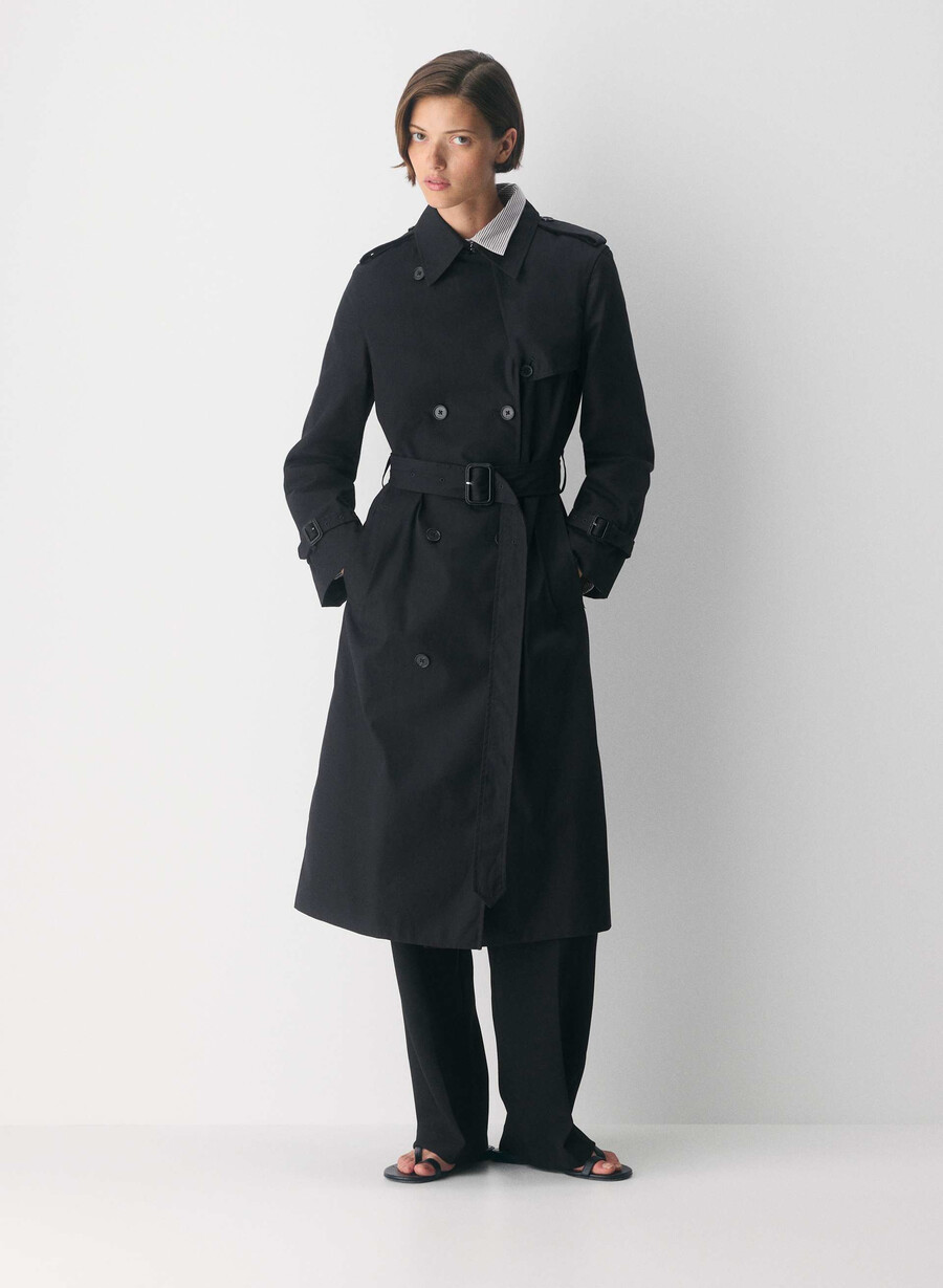 the finch trench coat - city twill black
