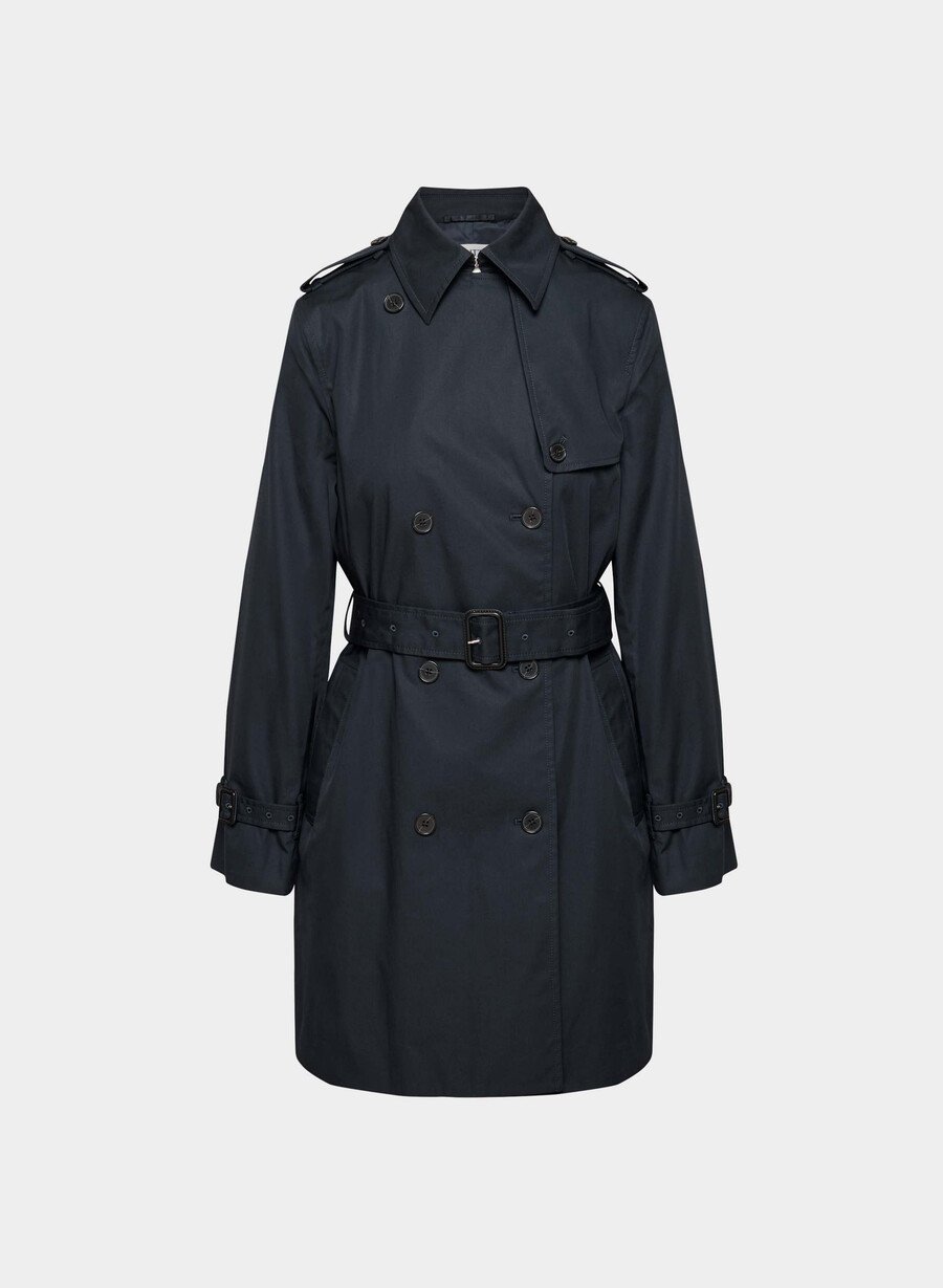 new the finch mid trench coat - city twill dreaming blue