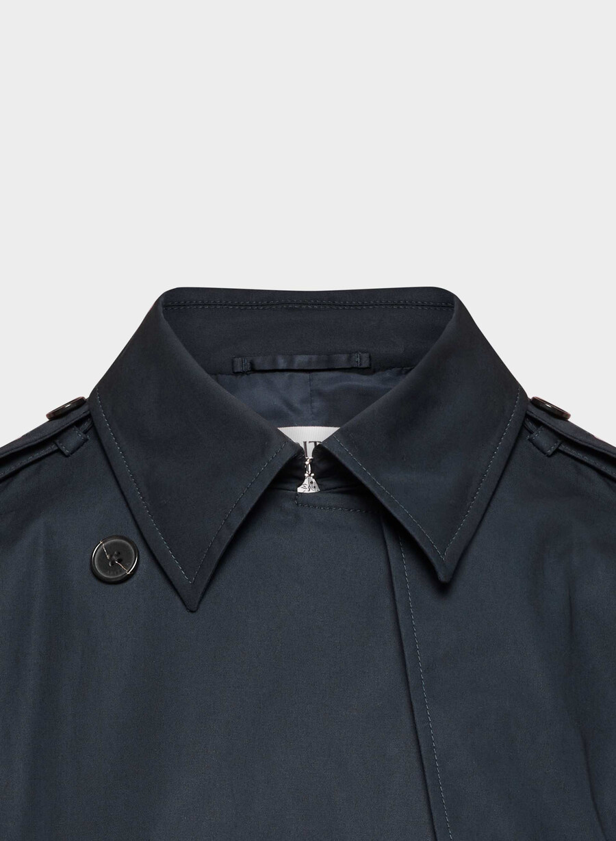 new the finch mid trench coat - city twill dreaming blue