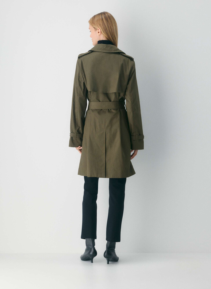 new the finch mid trench coat - city twill dreaming blue