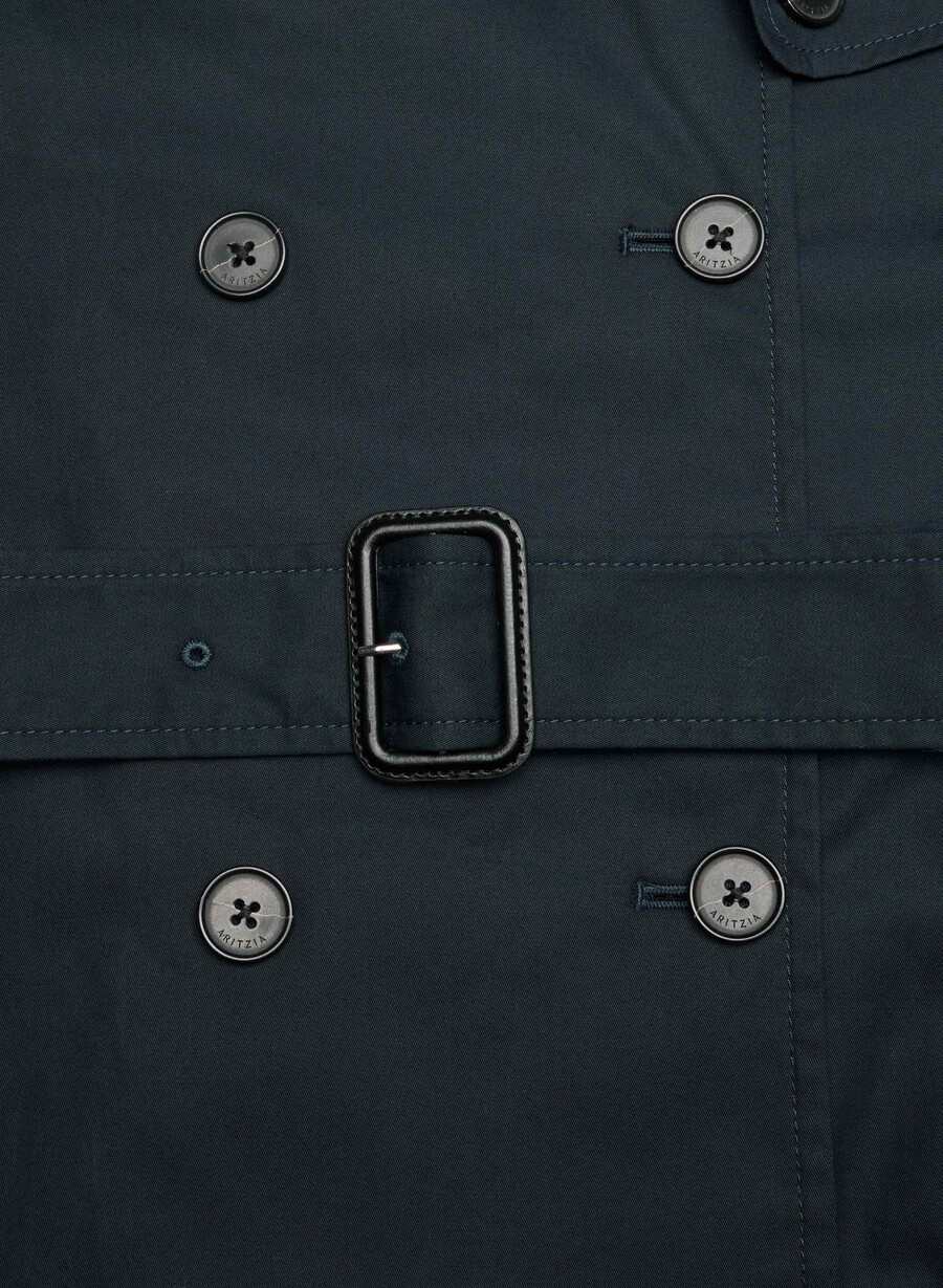 new the finch mid trench coat - city twill dreaming blue