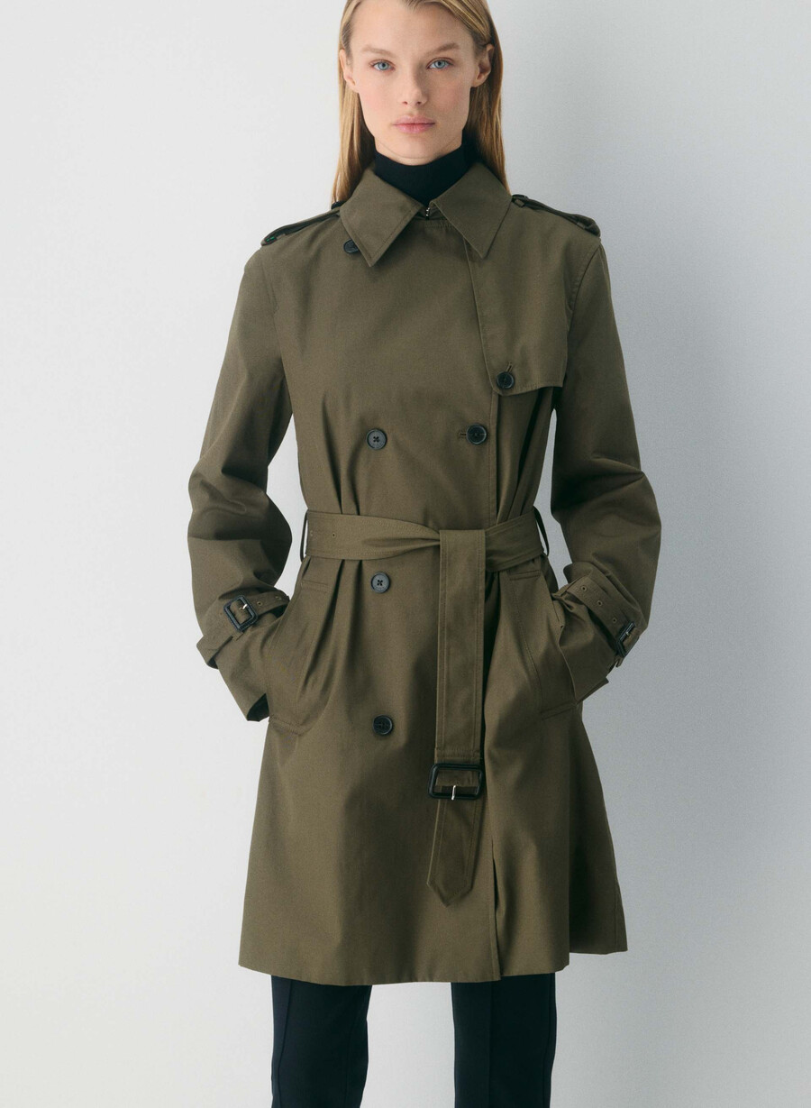 new the finch mid trench coat - city twill dreaming blue