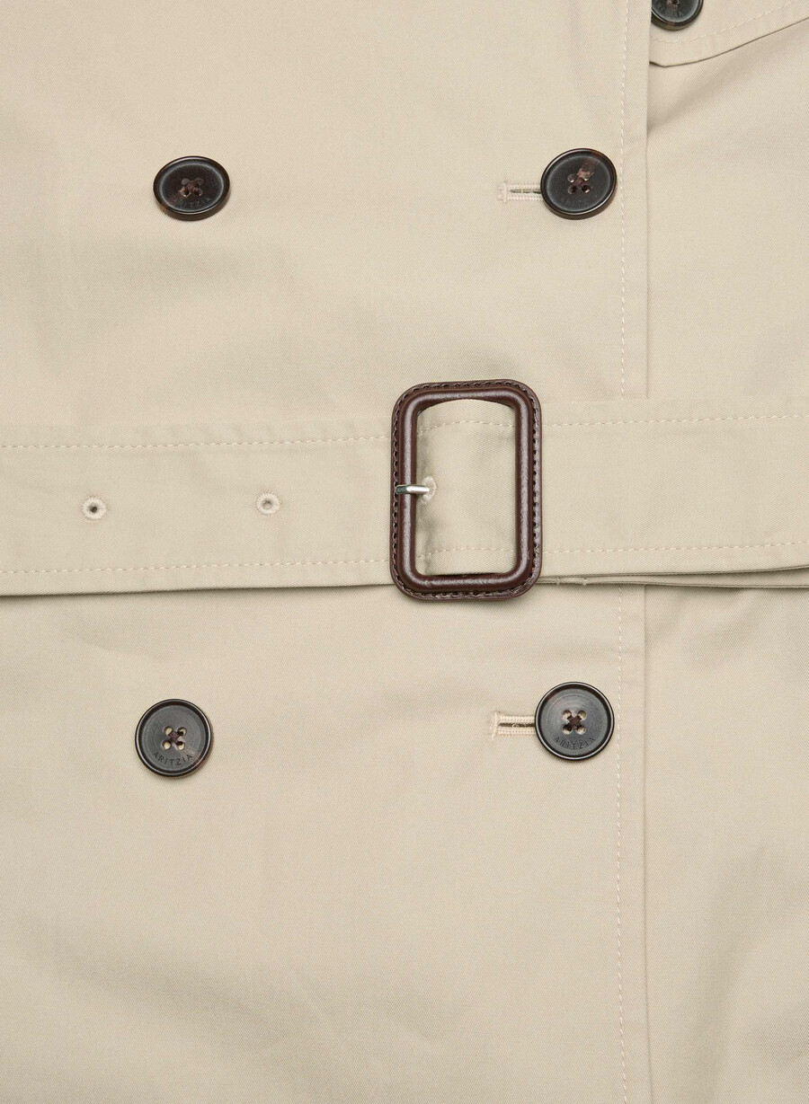 new the finch mid trench coat - city twill marcona beige