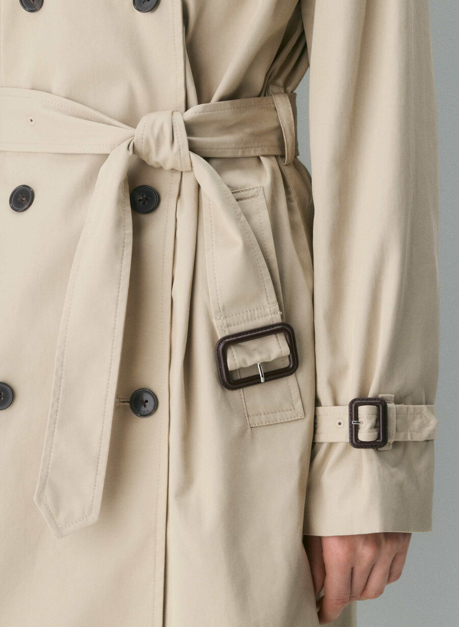 new the finch mid trench coat - city twill marcona beige