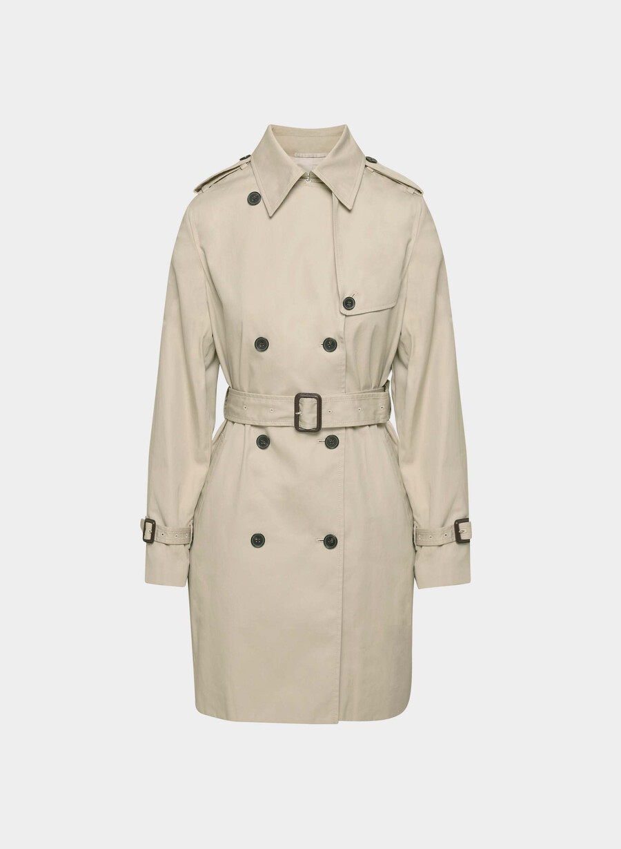 new the finch mid trench coat - city twill marcona beige