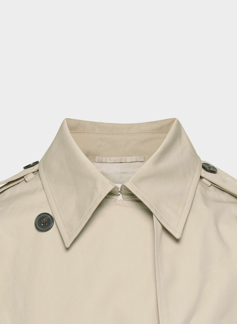 new the finch mid trench coat - city twill marcona beige