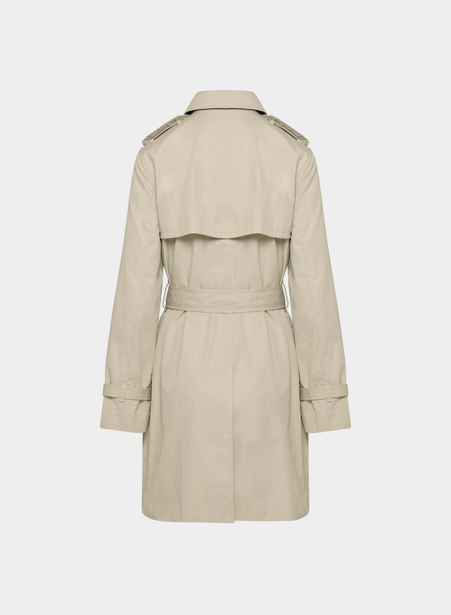 new the finch mid trench coat - city twill marcona beige
