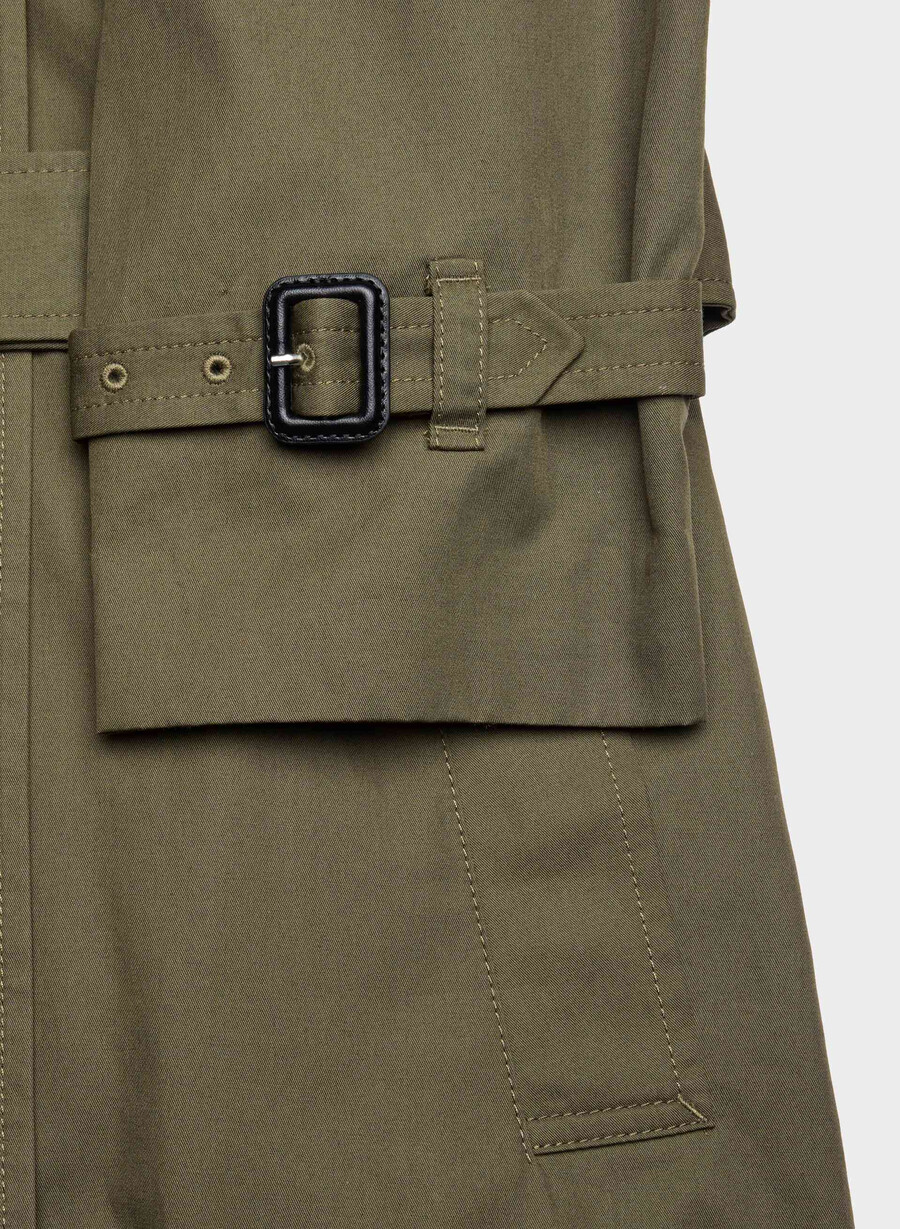 new the finch mid trench coat - city twill atlas olive