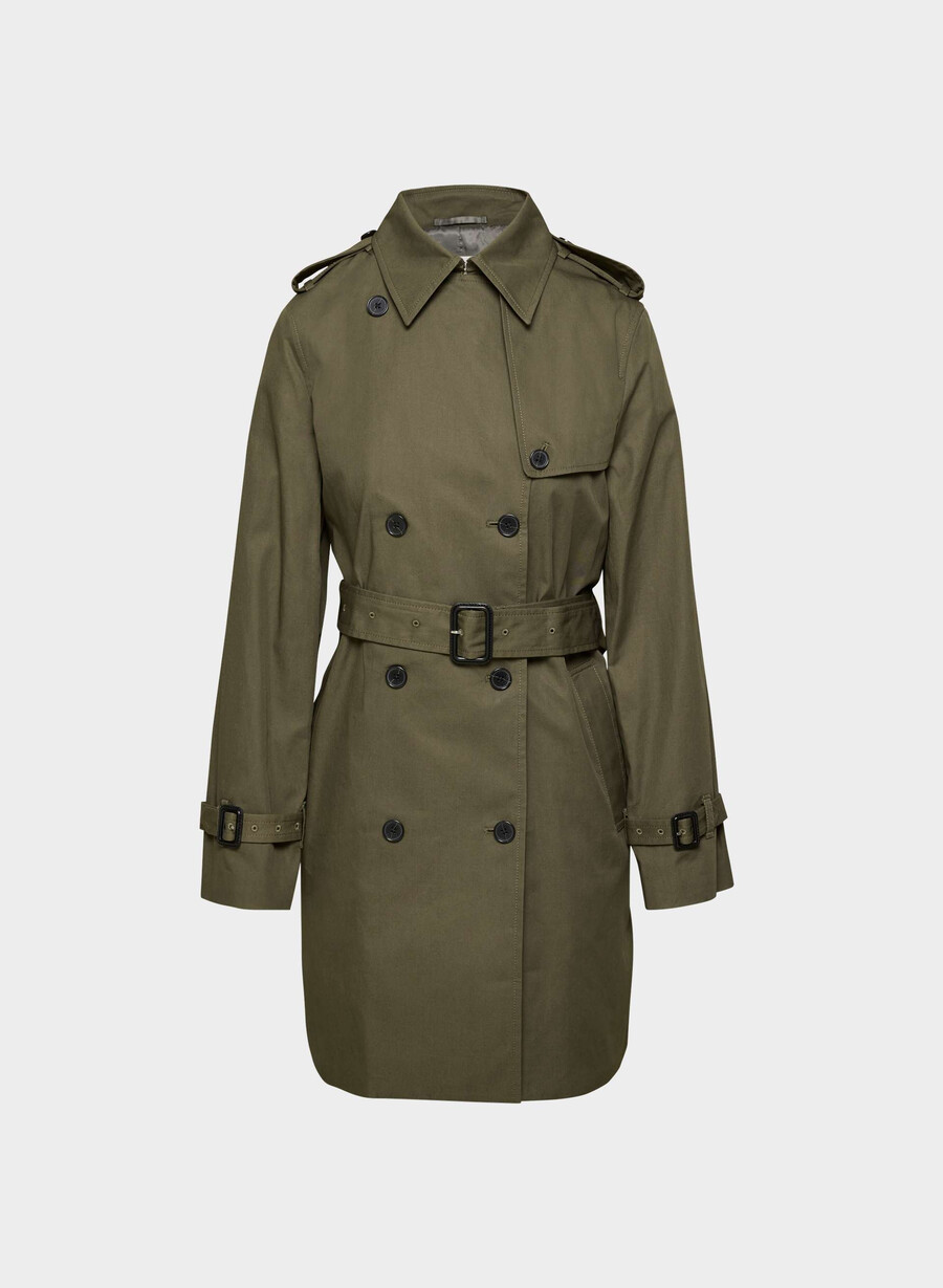 new the finch mid trench coat - city twill atlas olive