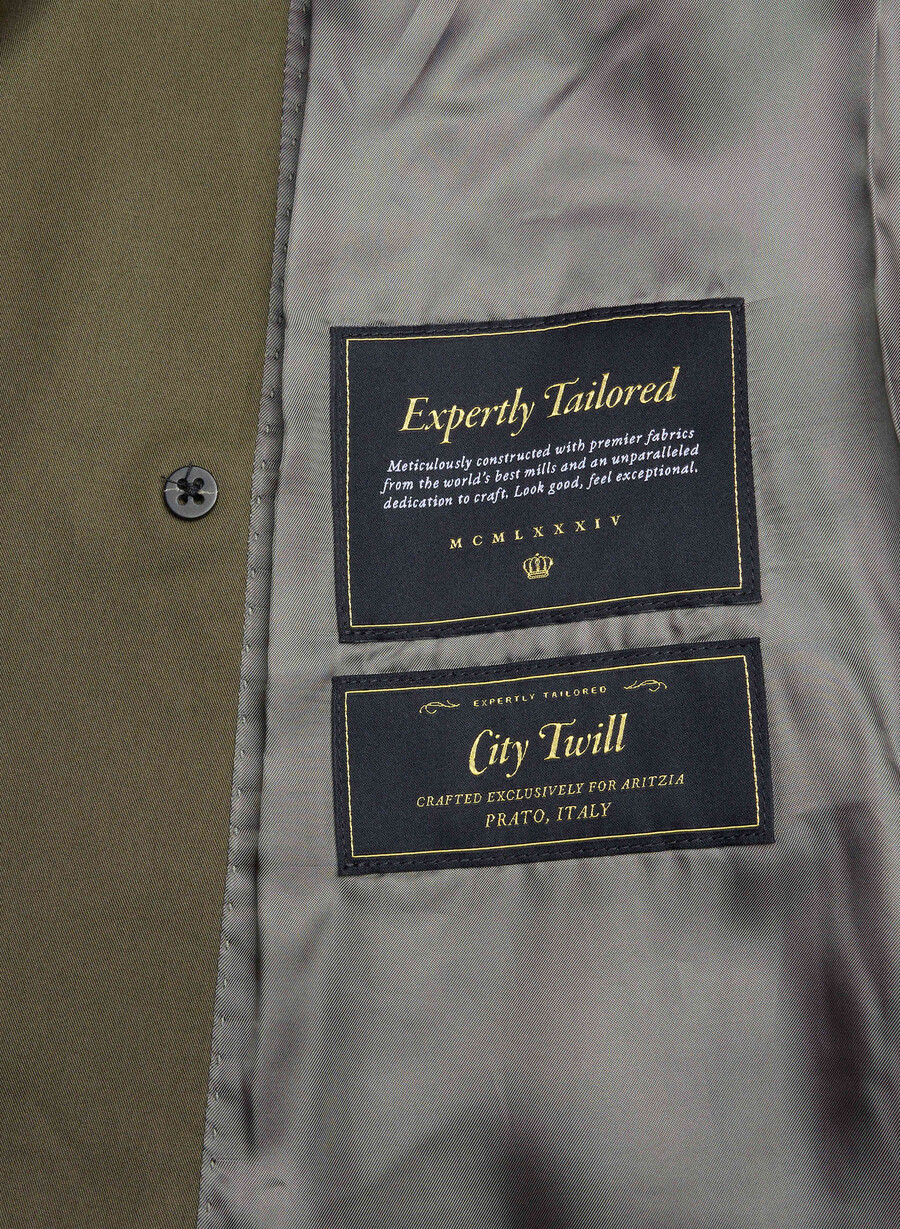 new the finch mid trench coat - city twill atlas olive