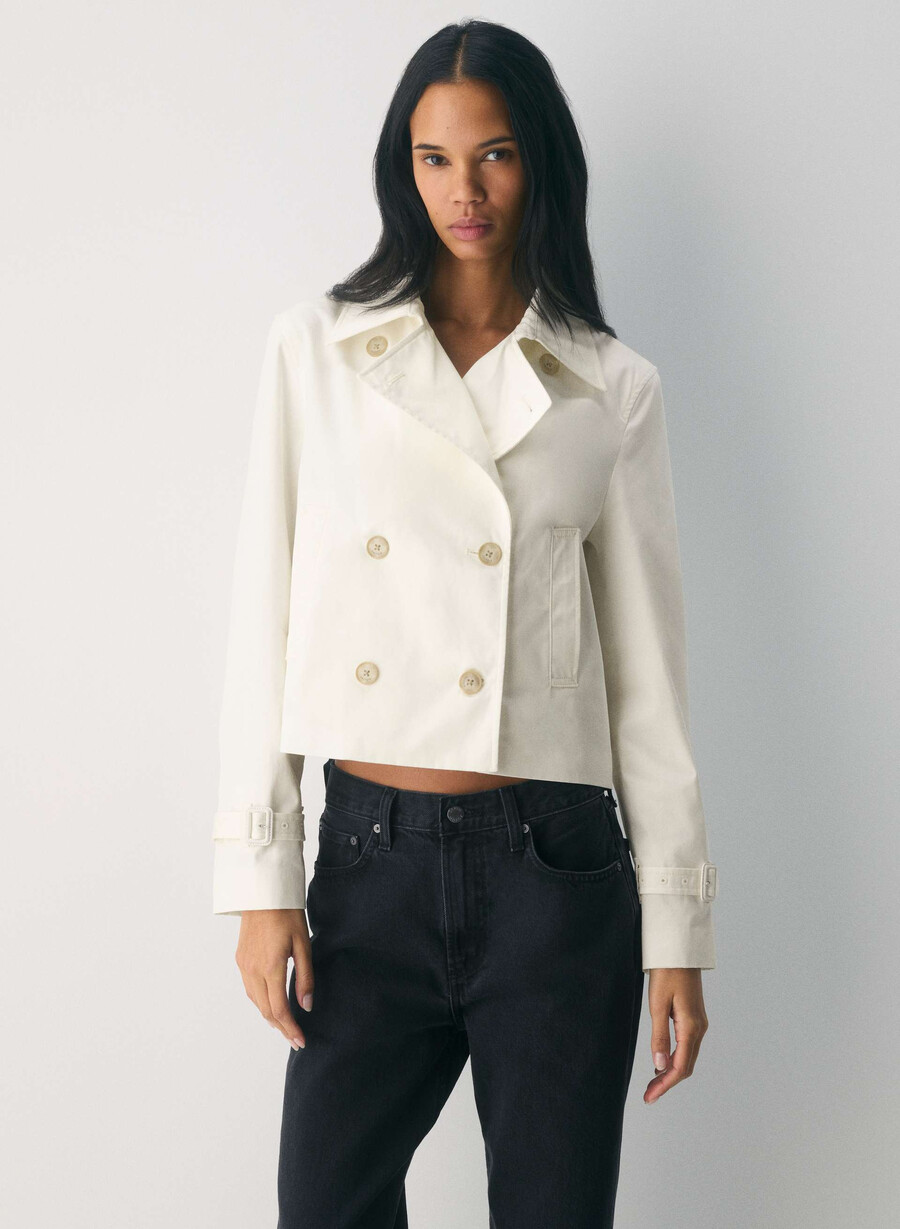 the esquire trench coat - city twill light birch