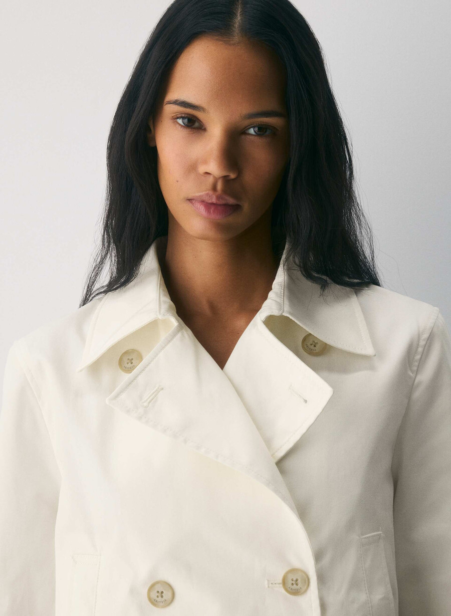 the esquire trench coat - city twill light birch