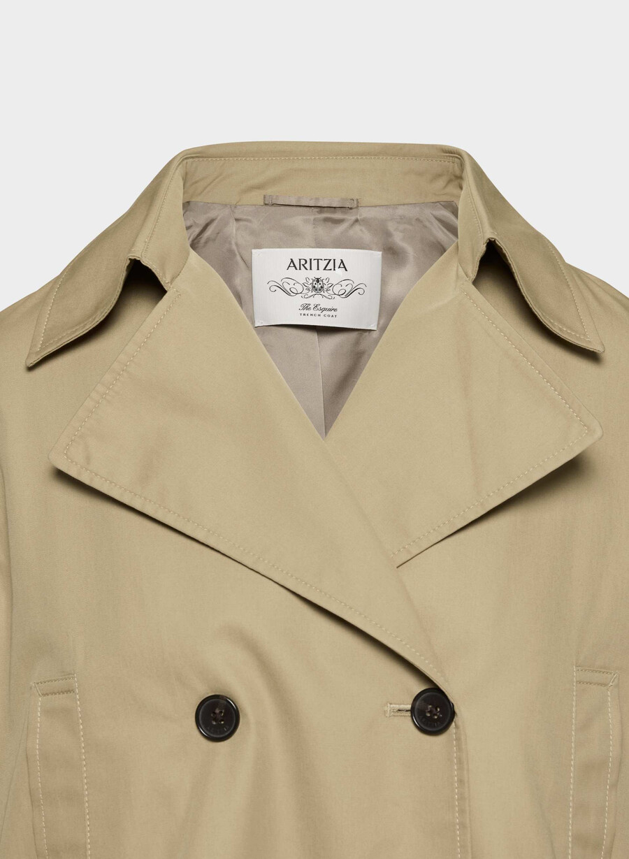 the esquire trench coat - city twill wicker tan