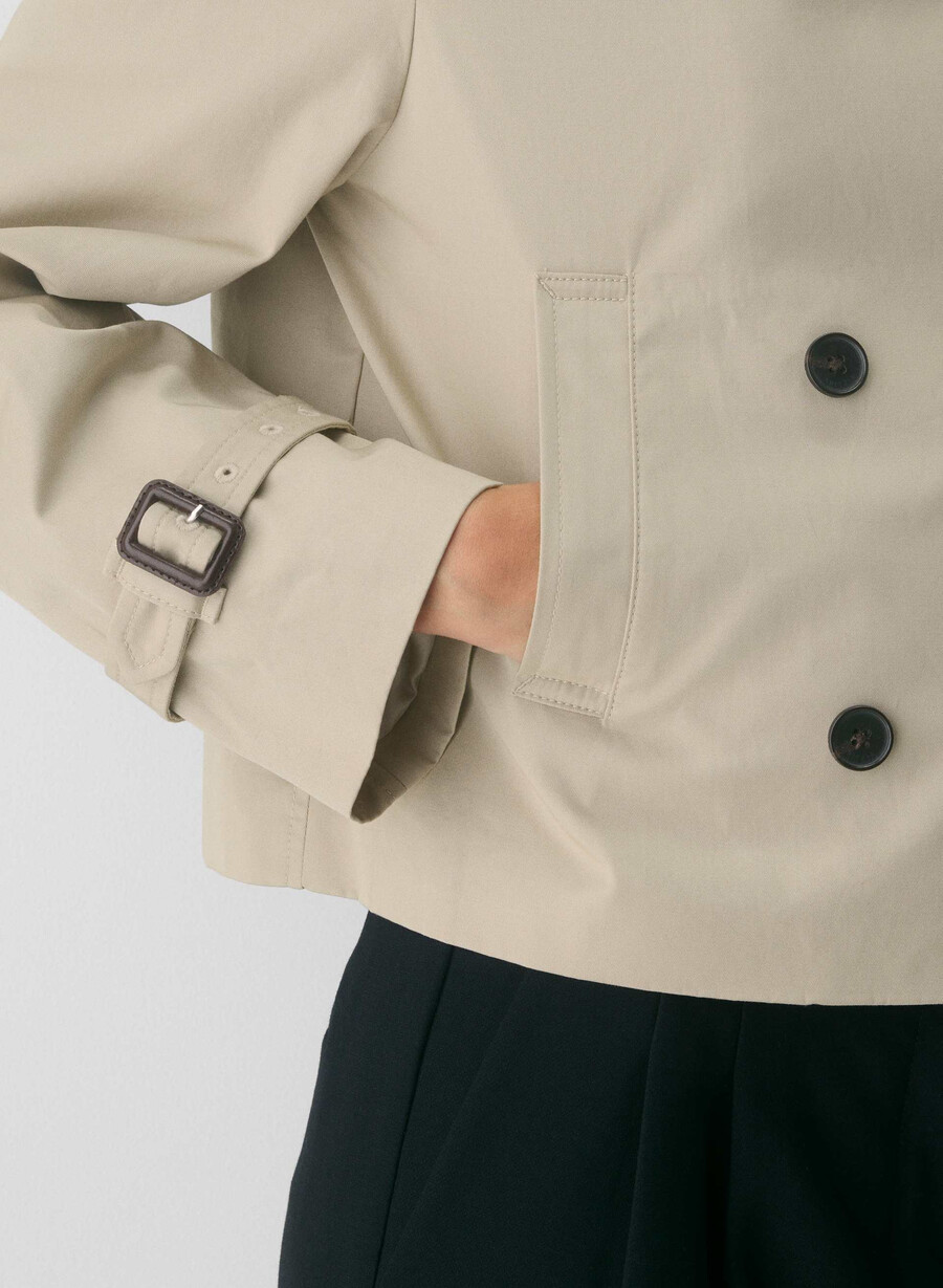 the esquire trench coat - city twill marcona beige