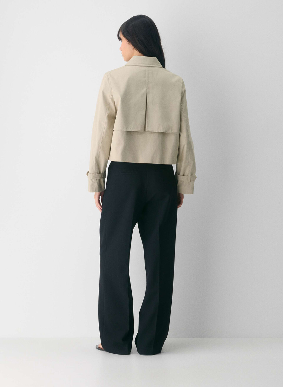 the esquire trench coat - city twill marcona beige