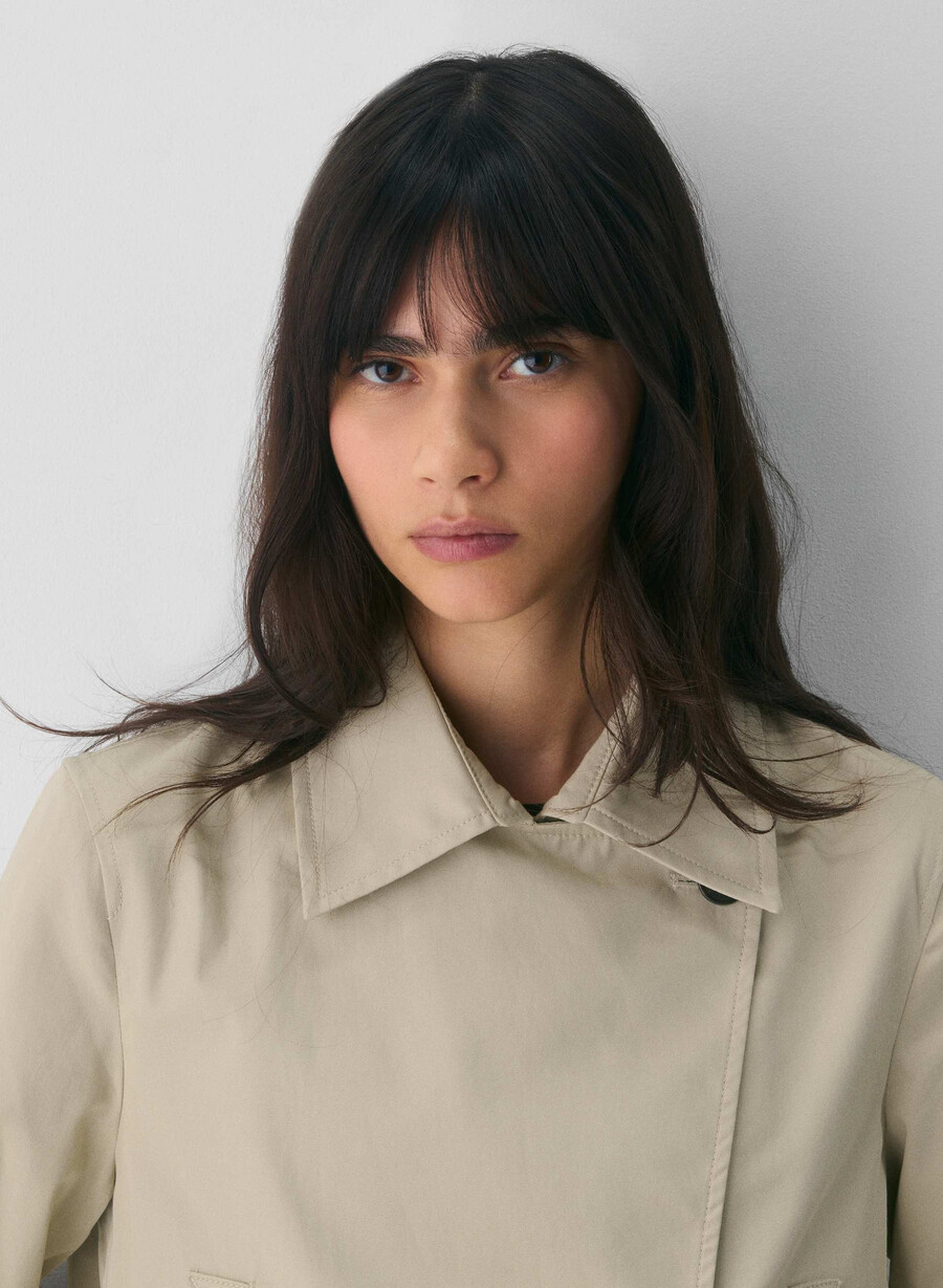 the esquire trench coat - city twill marcona beige