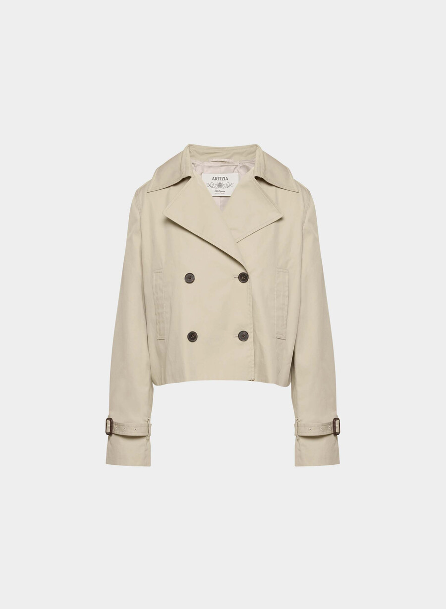 the esquire trench coat - city twill marcona beige