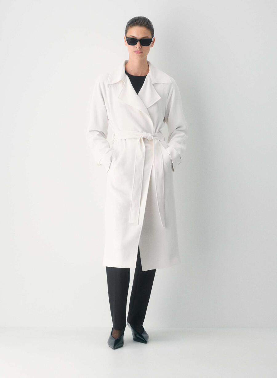 the splendor trench coat - crepette light birch