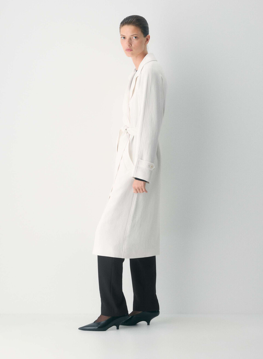 the splendor trench coat - crepette light birch