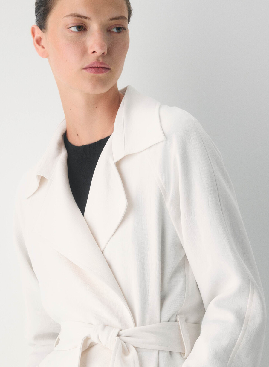 the splendor trench coat - crepette light birch