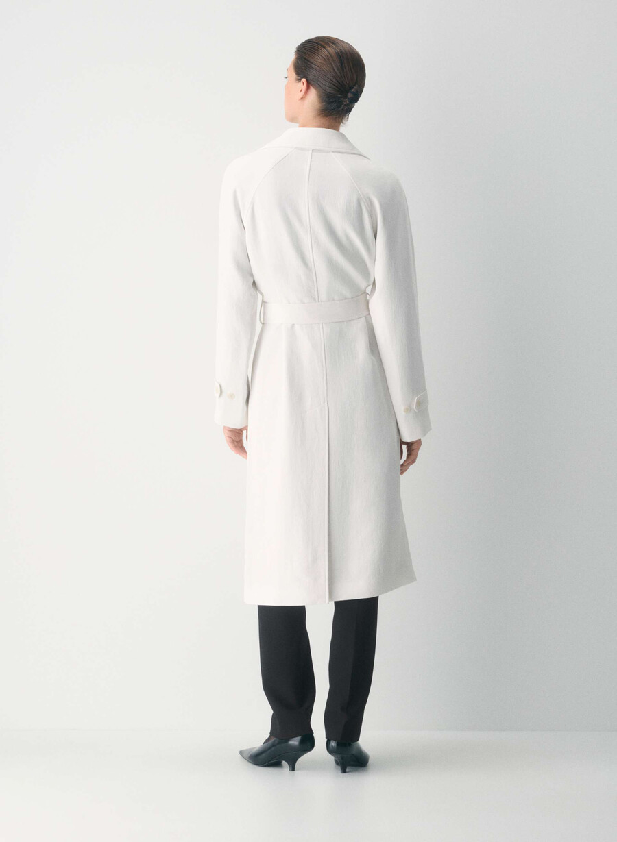 the splendor trench coat - crepette light birch