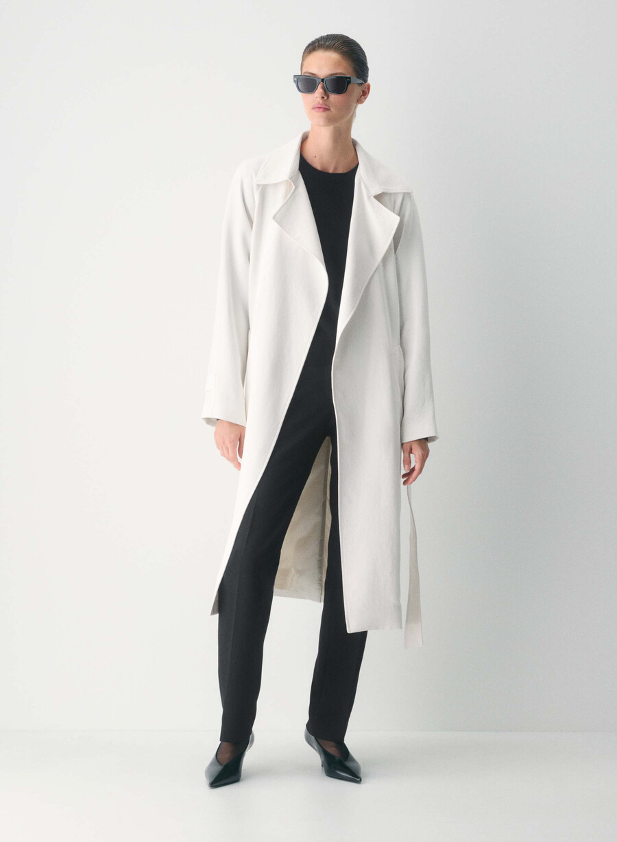 the splendor trench coat - crepette light birch