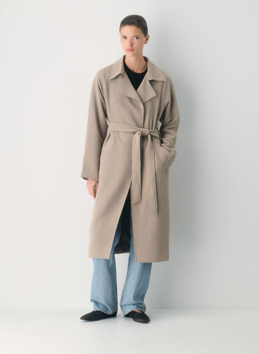 the splendor trench coat - crepette nomad taupe