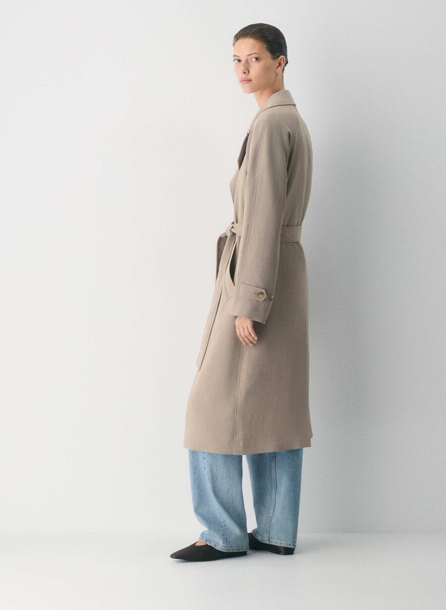 the splendor trench coat - crepette nomad taupe